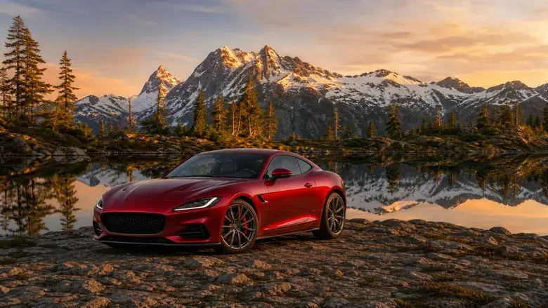 Roadster at alpine lake