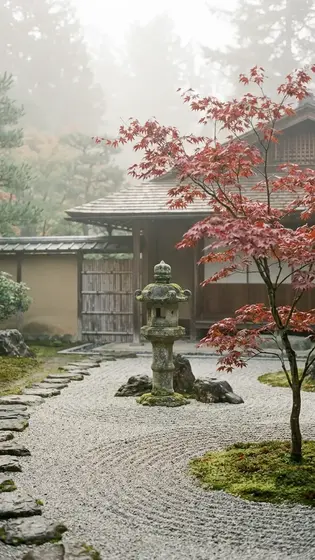 Zen garden, autumn
